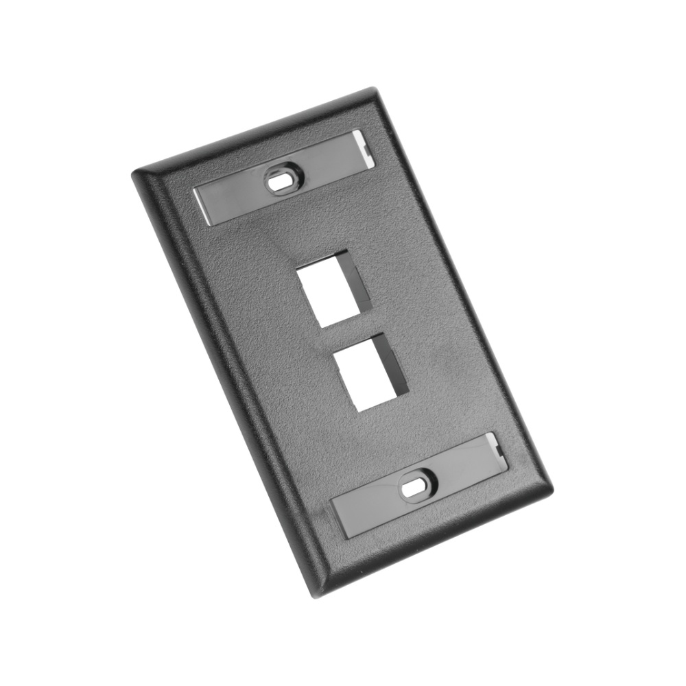 PLACA DE PARED VERTICAL PANDUIT, SALIDA PARA 2 PUERTOS KEYSTONE, CON ESPACIOS PARA ETIQUETAS, NETKEY, NEGRO, NK2FBL