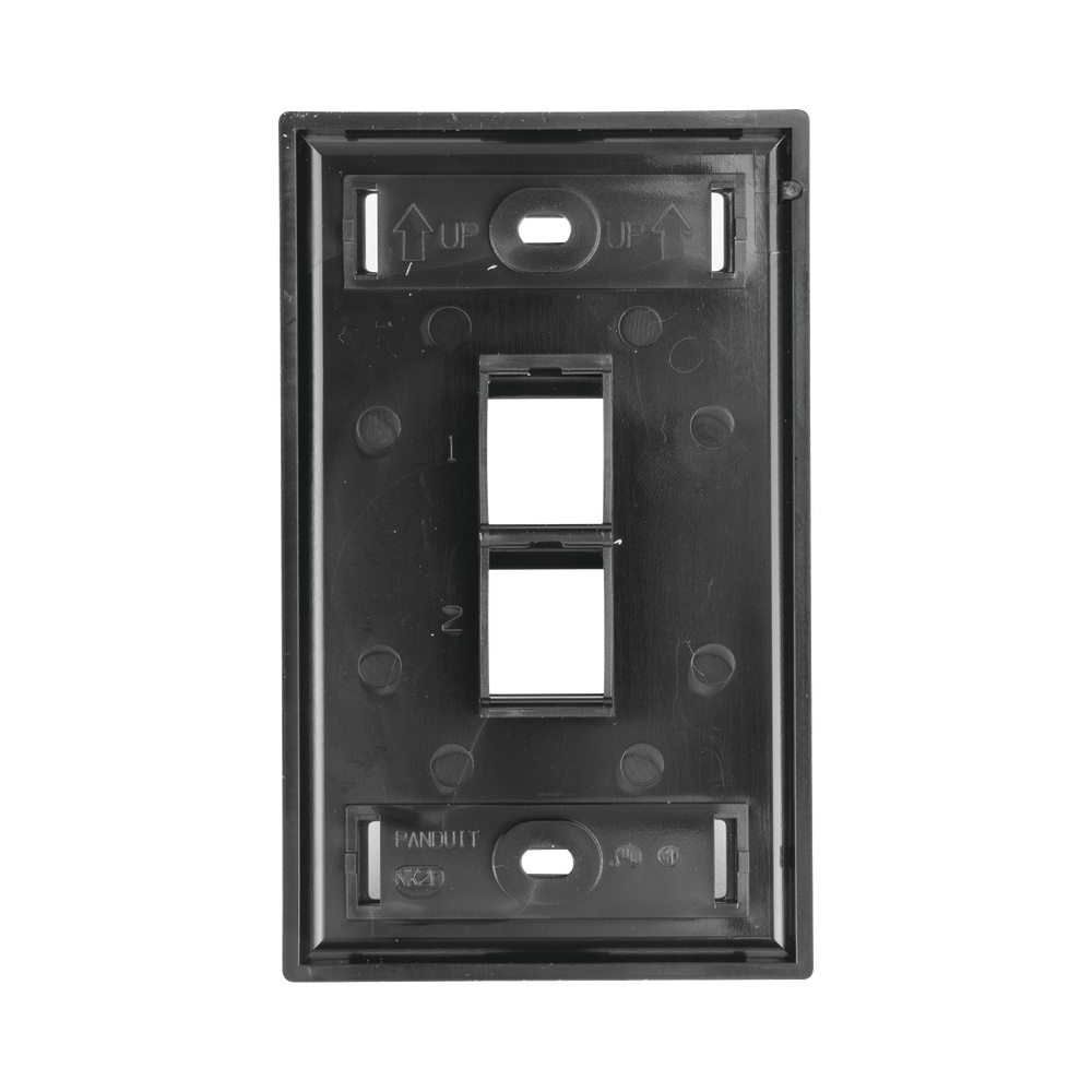 PLACA DE PARED VERTICAL PANDUIT, SALIDA PARA 2 PUERTOS KEYSTONE, CON ESPACIOS PARA ETIQUETAS, NETKEY, NEGRO, NK2FBL