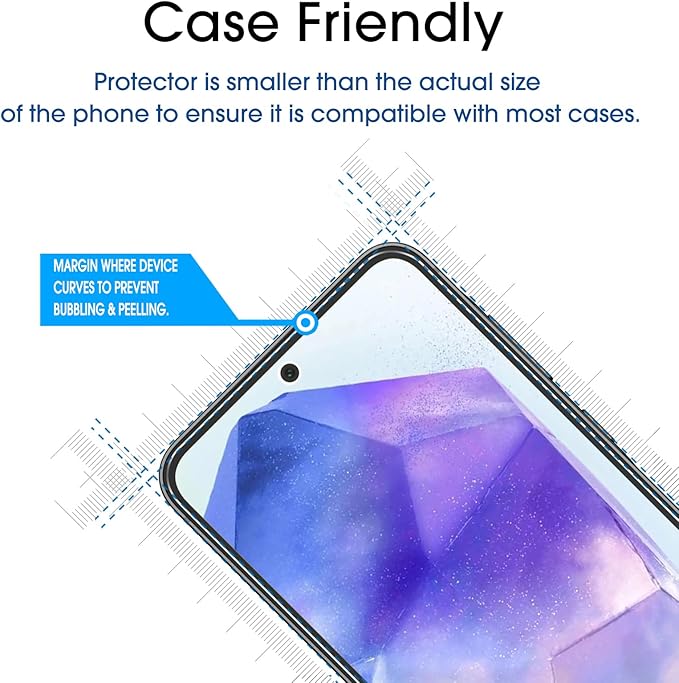 PROTECTOR DE PANTALLA AMFILM PARA SAMSUNG GALAXY A55/A35 5G, MICA DE VIDRIO TEMPLADO 9H ANTI-RASGUÑOS, SIN BURBUJAS, 3 PIEZAS - Image 4