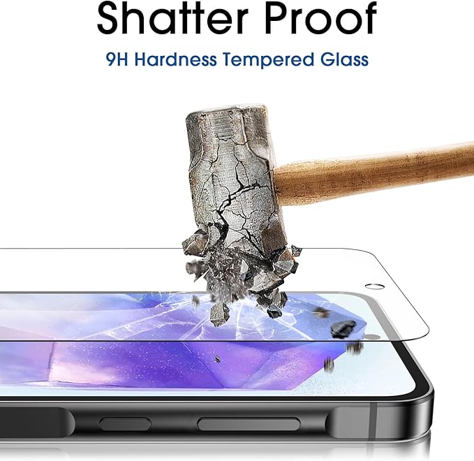 PROTECTOR DE PANTALLA AMFILM PARA SAMSUNG GALAXY A55/A35 5G, MICA DE VIDRIO TEMPLADO 9H ANTI-RASGUÑOS, SIN BURBUJAS, 3 PIEZAS - Image 3