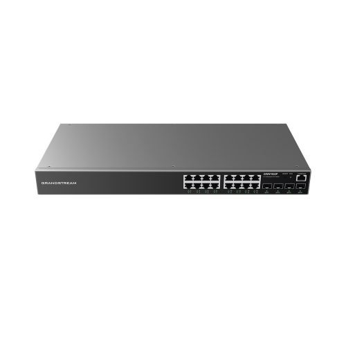 SWITCH GRANDSTREAM GIGABIT ETHERNET GWN7802P, 16 PUERTOS POE+ 100 1000 10000MBPS + 4 PUERTO SFP UPLINK, 240W, 40 GBIT S, ADMINISTRABLE, GWN7802P