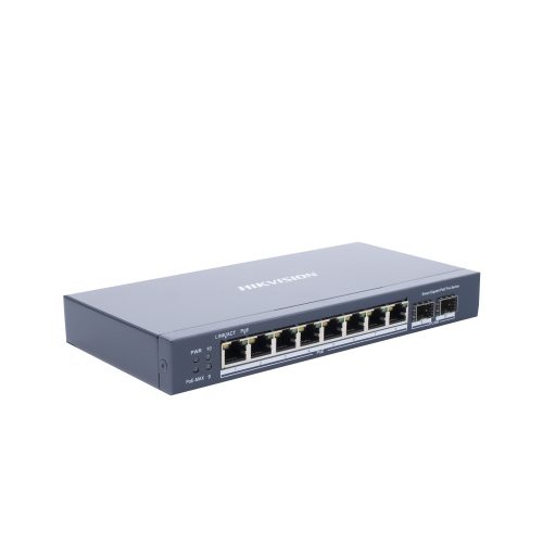 SWITCH HIKVISION GIGABIT ETHERNET DS-3E1510P-SI, 8 PUERTOS POE+ 10 100 1000MBPS + 2 PUERTOS SFP, 20 GBITS, 8.000 ENTRADAS - ADMINISTRABLE, DS-3E1510P-SI