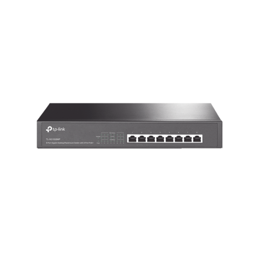 SWITCH TP-LINK TL-SG1008MP DE 8 PUERTOS GIGABIT RJ45 CON POE+ PARA ESCRITORIO Y MONTAJE EN RACK, 126W TOTALES, ESTÁNDAR IEEE 802.3AT/AF, PLUG AND PLAY