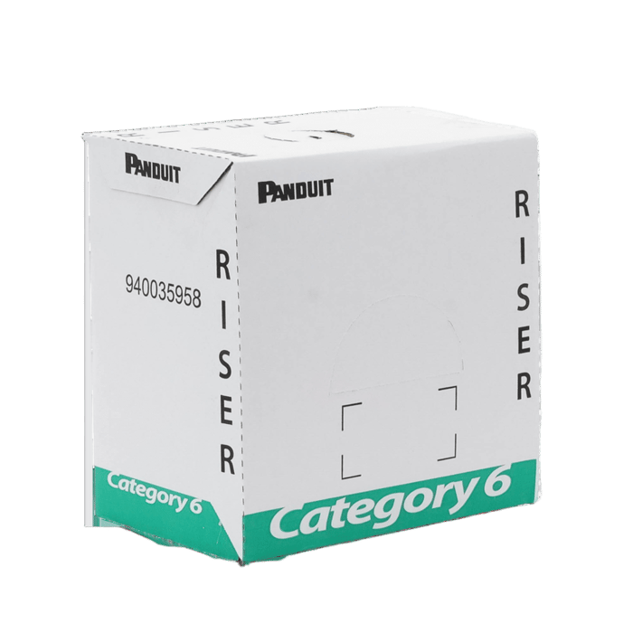 BOBINA DE CABLE UTP, PANDUIT CATEGORÍA 6 DE ALTO RENDIMIENTO (+350 MHZ), 23 AWG, PVC (CMR, RISER), BOBINA DE 305 M, COLOR AZUL