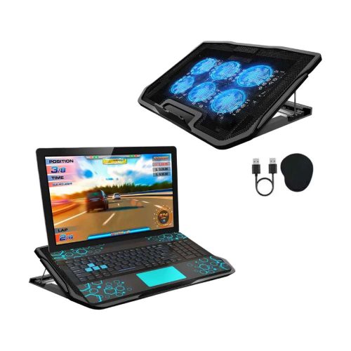 BASE ENFRIADORA PARA LAPTOP ADJUSTABLE WIND SPEED BAJO RUIDO COLOR NEGRO, BDN00021A