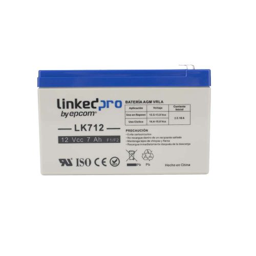 BATERÍA DE REEMPLAZO LINKEDPRO BY EPCOM 12 VCC, 7 AH