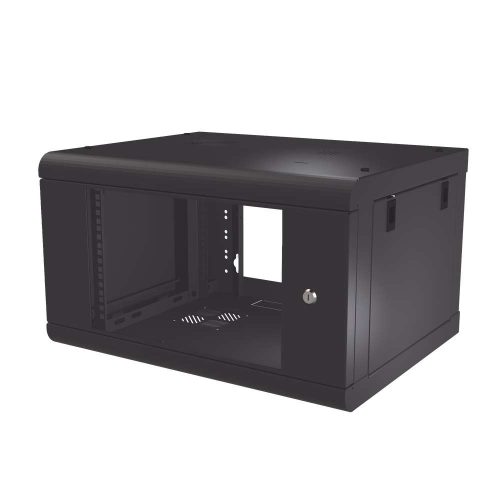 GABINETE DE PARED LINKEDPRO DE 6U CON PUERTA DE CRISTAL TEMPLADO, 479.5 MM DE PROFUNDIDAD, RACK DE 19'', ACERO REFORZADO COLOR NEGRO, SR-1906-LH2G