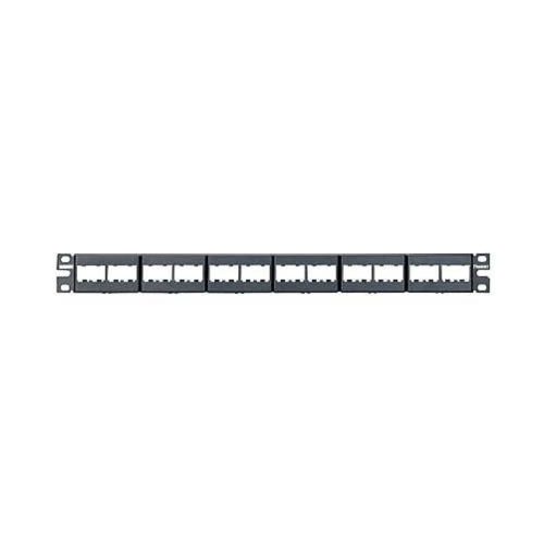 PANEL DE PARCHEO MODULAR PANDUIT, 24 PUERTOS MINI-COM, 1U, NEGRO, CPP24WBLY
