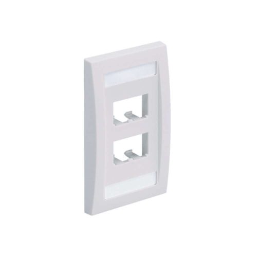 PLACA DE PARED VERTICAL FACEPLATE EJECUTIVA PANDUIT PARA MÓDULO MINI-COM, 4 PUERTOS, CON ESPACIOS PARA ETIQUETAS BLANCO, CFPE4WHY