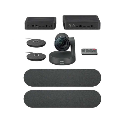 SISTEMA DE VIDEOCONFERENCIA LOGITECH RALLY PLUS CON MICRÓFONO, 4K ULTRA HD, 2X RJ-45, 4X HDMI, 5X USB 2.0, NEGRO, 960-001225