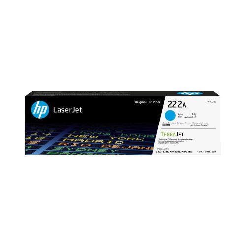 TÓNER HP 222A CIAN, 1.200 PÁGINAS, W2221A