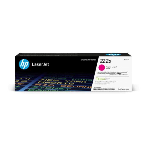 TÓNER HP 222X ALTO RENDIMIENTO MAGENTA, 2.500 PÁGINAS, W2223X
