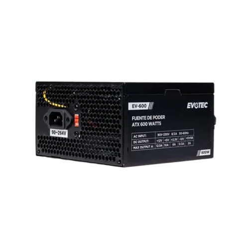 FUENTE DE PODER EVOTEC EV-600, 24-PIN ATX, 120MM, 600W, EV-600