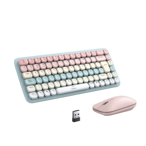 KIT DE TECLADO Y MOUSE UGREEN 25178, ALÁMBRICO INALÁMBRICO, USB, ROSA, ESPAÑOL, 25178