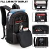 MOCHILA ANTIRROBO IMPERMEABLE, MOCHILA PARA PORTÁTIL, CON BLOQUEO Y CON USB PUERTO Y PUERTO AUDÍFONOS PARA LAPTOP HASTA 15.6 PULGADAS (NEGRO)