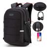 MOCHILA ANTIRROBO IMPERMEABLE, MOCHILA PARA PORTÁTIL, CON BLOQUEO Y CON USB PUERTO Y PUERTO AUDÍFONOS PARA LAPTOP HASTA 15.6 PULGADAS (NEGRO)