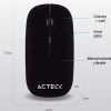 MOUSE ACTECK ÓPTICO OPTIMIZE MI240, INALÁMBRICO, USB, 1200DPI, NEGRO, AC-928885
