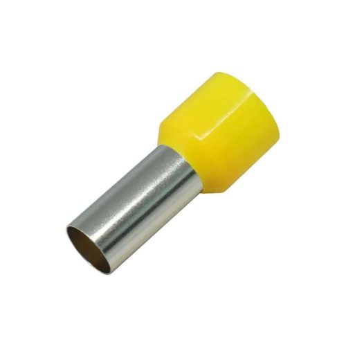 TERMINAL ELÉCTRICA TIPO FERRUL, PUNTA O TUBULAR PARA CALIBRE 4 AWG O 7,3MM2 DE DIÁMETRO, COLOR AMARILLO, 50PZS