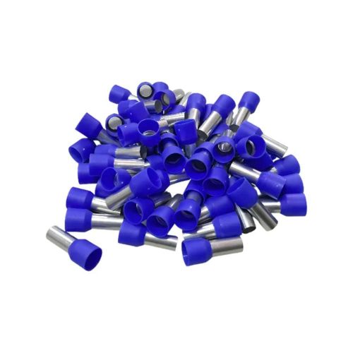 TERMINAL ELÉCTRICA TIPO FERRUL, PUNTA O TUBULAR PARA CALIBRE 6AWG O 5,8MM2 DE DIÁMETRO, COLOR AZUL, 100PZS