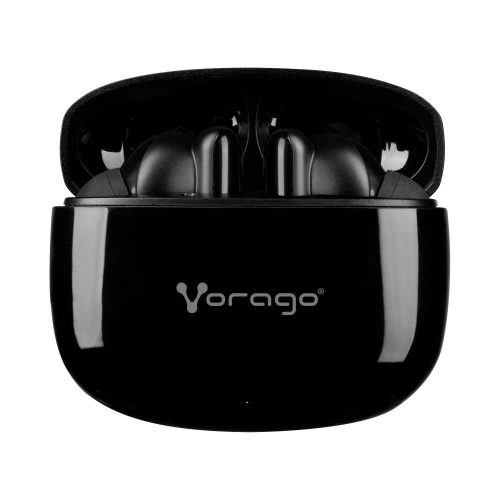 VORAGO AUDÍFONOS INTRAURICULARES CON MICRÓFONO ESB-202, INALÁMBRICO, BLUETOOTH, NEGRO, ESB-202