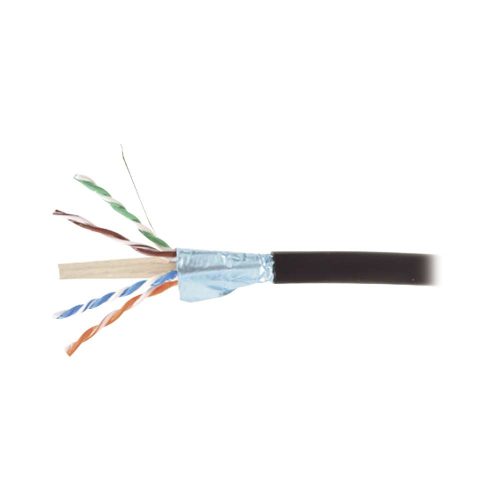 BOBINA DE CABLE BLINDADO SIEMON F/UTP DE 4 PARES, PARA EXTERIOR CON GEL, CAT6A (23 AWG), INDUSTRIAL PARA CLIMAS EXTREMOS, ENTERRADO DIRECTO, COLOR NEGRO, 305 M, 9A6O4-A5-01AR1A