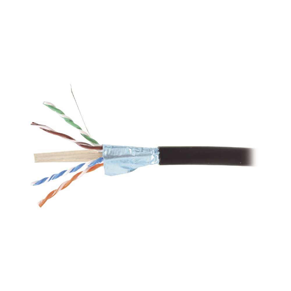 BOBINA DE CABLE BLINDADO SIEMON F/UTP DE 4 PARES, PARA EXTERIOR CON GEL, CAT6A (23 AWG), INDUSTRIAL PARA CLIMAS EXTREMOS, ENTERRADO DIRECTO, COLOR NEGRO, 305 M, 9A6O4-A5-01AR1A