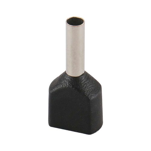 TERMINAL ELÉCTRICA DOBLE TIPO FERRUL 1000PZS, NEGRO, PUNTA O TUBULAR PARA CALIBRE 16 AWG O 1,5 MM² BAOMAIN, 9019240000, TE1508