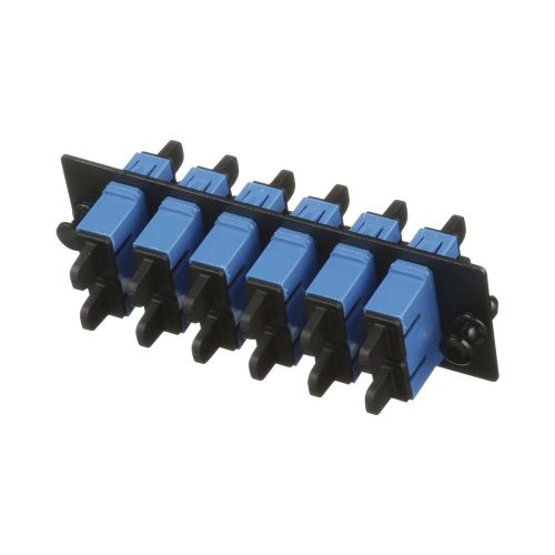 PLACA ACOPLADORA PANDUIT DE 6 ADAPTADORES DE FIBRA ÓPTICA SC DÚPLEX, (12 FIBRAS), MONOMODO OS1 OS2, AZUL, FAP6WBUDSCZ