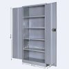 GABINETE UNIVERSAL METALICO ALACENA ANAQUEL ESTANTE, 4 REPISAS, 1.80 M, GRIS