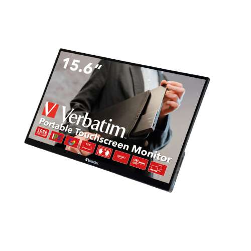 MONITOR PORTÁTIL VERBATIM TOUCH PMT-15 LCD 15.6, FULL HD, HDMI, NEGRO, 49592