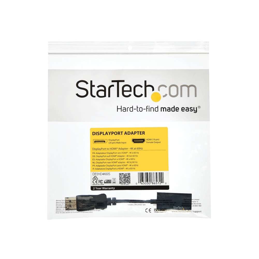 ADAPTADOR STARTECH.COM DISPLAYPORT MACHO - HDMI HEMBRA, DP2HD4K60S - Image 4