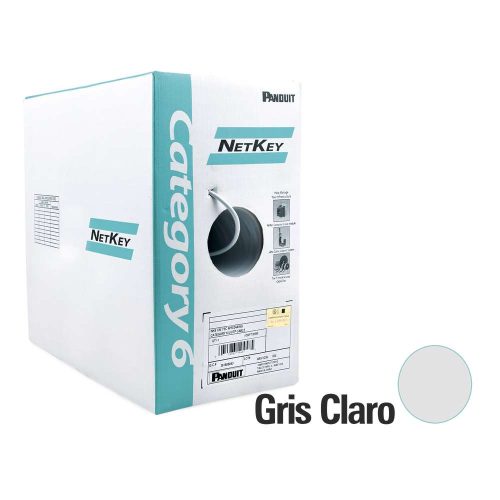 BOBINA DE CABLE UTP PANDUIT 305 M DE COBRE, NETKEY, REELEX, GRIS, CATEGORÍA 6 (24 AWG), 1000MBPS, PVC (CM), DE 4 PARES, NUC6C04IG-FE