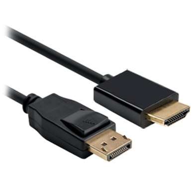 CABLE BROBOTIX DISPLAYPORT 1.2 MACHO - HDMI 1.4 MACHO, 4K, 1.8 METROS, NEGRO, 014196