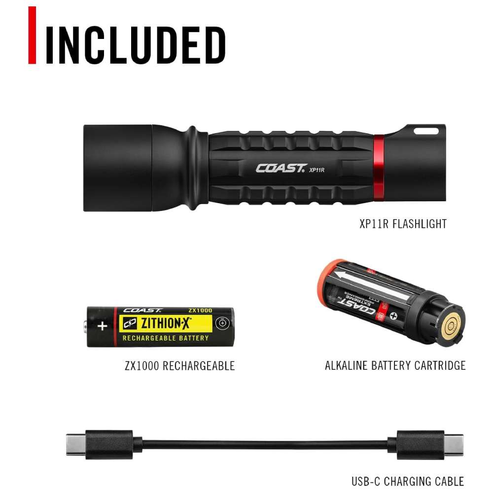 COAST XP11R LINTERNA LED RECARGABLE DE DOBLE ALIMENTACIÓN, 3000 LÚMENES, NEGRO - Image 2