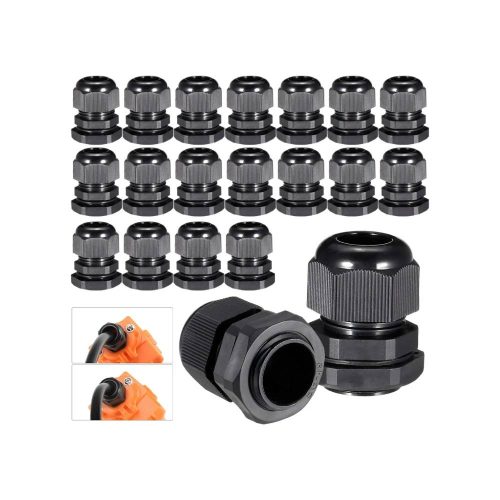 CONECTOR GLANDULA DE NYLON 1/2, PACK DE 20, NEGRO