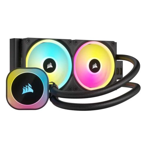CORSAIR ICUE LINK H100I RGB AIO ENFRIAMIENTO LÍQUIDO PARA CPU, 2X 120MM, HASTA 2400RPM, NEGRO, CW-9061001-WW