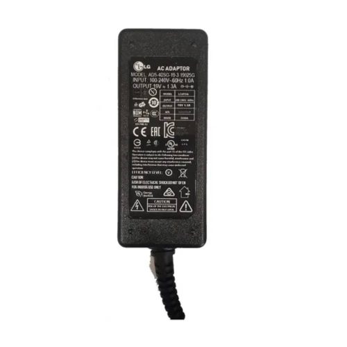 ELIMINADOR ORIGINAL PARA PANTALLA LG, 19V, 1.3A, PIN CENTRAL, LCAP16A-A