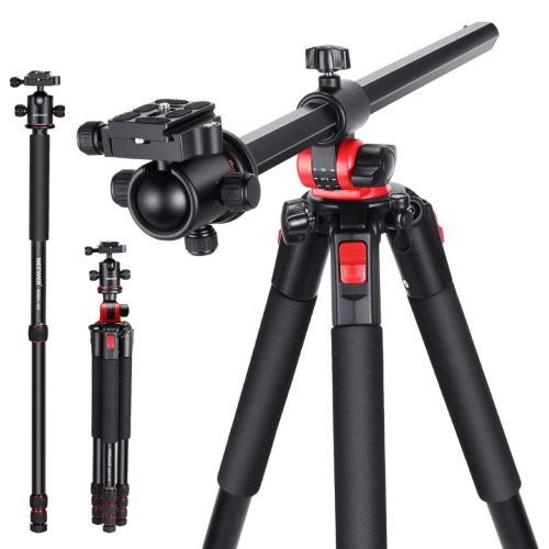 TRÍPODE HORIZONTAL NEWWER PARA CÁMARA DSLR, MONOPIÉ TRÍPODE CENITAL CON COLUMNA CENTRAL, SOPORTE SUPERIOR PARA VIDEOCÁMARA, HASTA 15KG