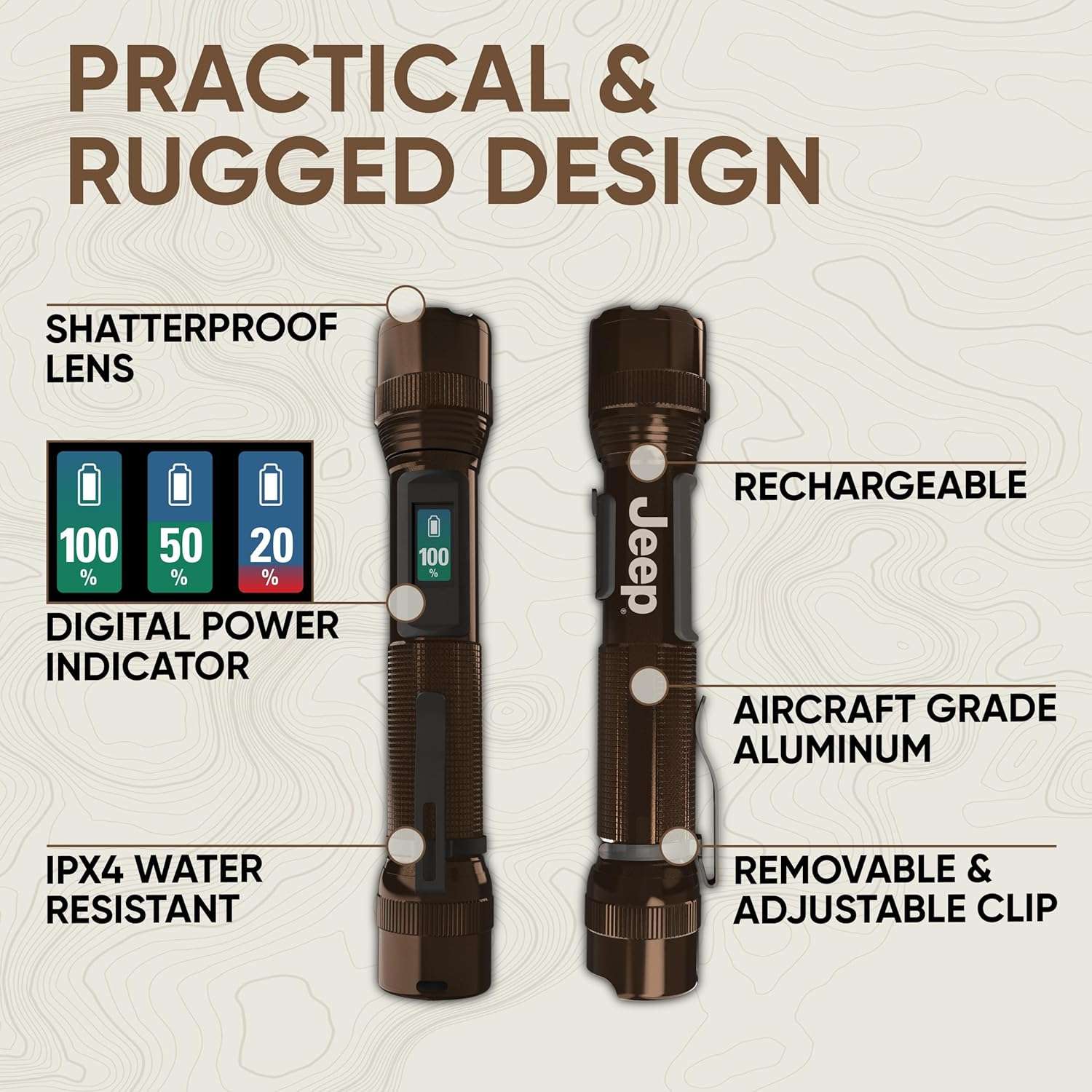 LINTERNA ENERGIZER LED RECARGABLE CON INDICADOR DE POTENCIA, 1000 LÚMENES, LINTERNA RECARGABLE CON CONSTRUCCIÓN LISTA PARA EL SENDERO Y VISUALIZACIÓN DE INDICADOR DE ALIMENTACIÓN DIGITAL - Image 3