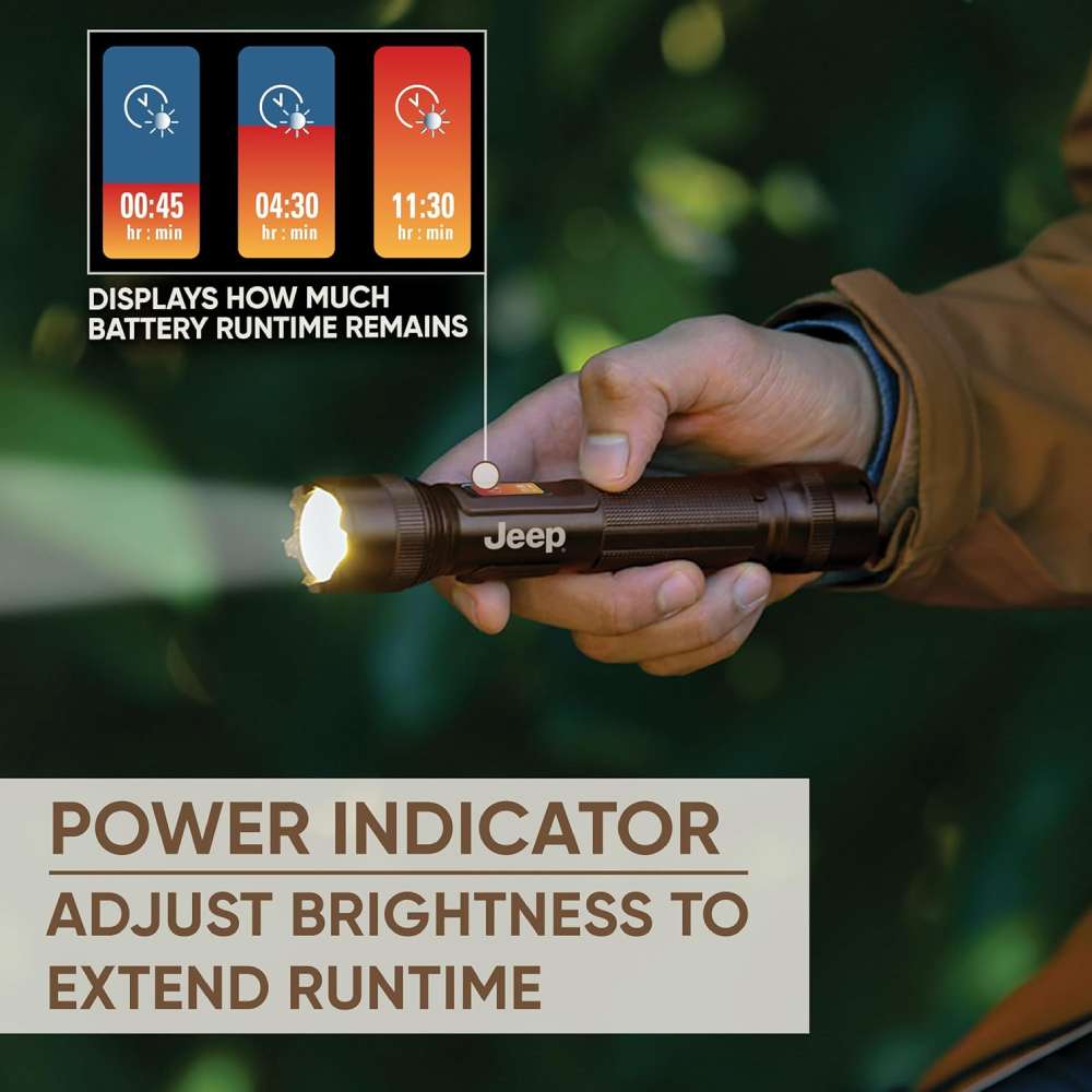 LINTERNA ENERGIZER LED RECARGABLE CON INDICADOR DE POTENCIA, 1000 LÚMENES, LINTERNA RECARGABLE CON CONSTRUCCIÓN LISTA PARA EL SENDERO Y VISUALIZACIÓN DE INDICADOR DE ALIMENTACIÓN DIGITAL - Image 4