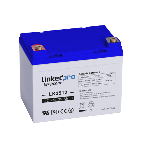 BATERÍA LINKEDPRO PARA ALARMA LK3512, 12V, 35A, 35AH, SALIDA 12V, LK3512