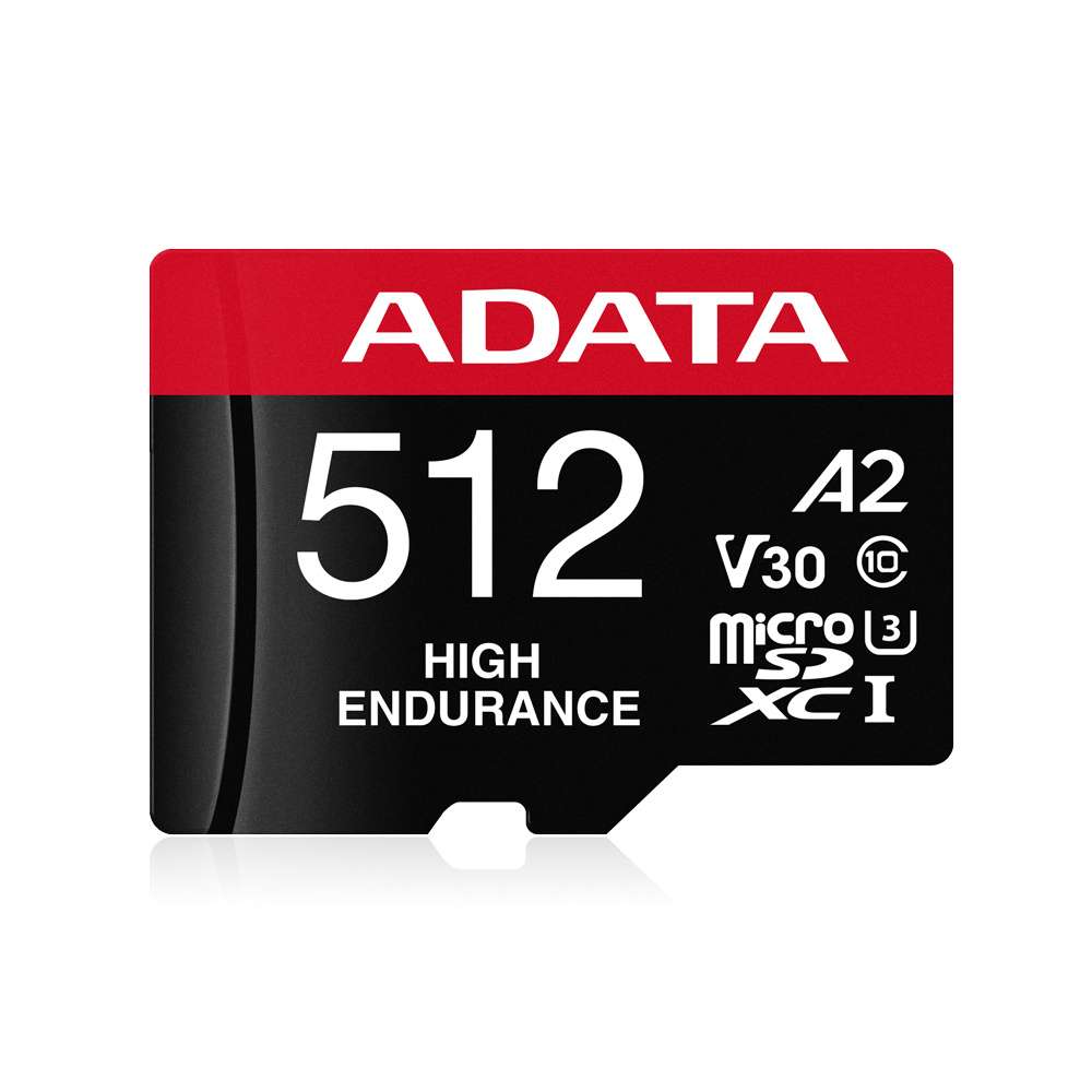 MEMORIA FLASH ADATA HIGH ENDURANCE, 512GB MICROSDXC UHS-I CLASE 10, CON ADAPTADOR, AUSDX512GUI3V30SHA2-RA1
