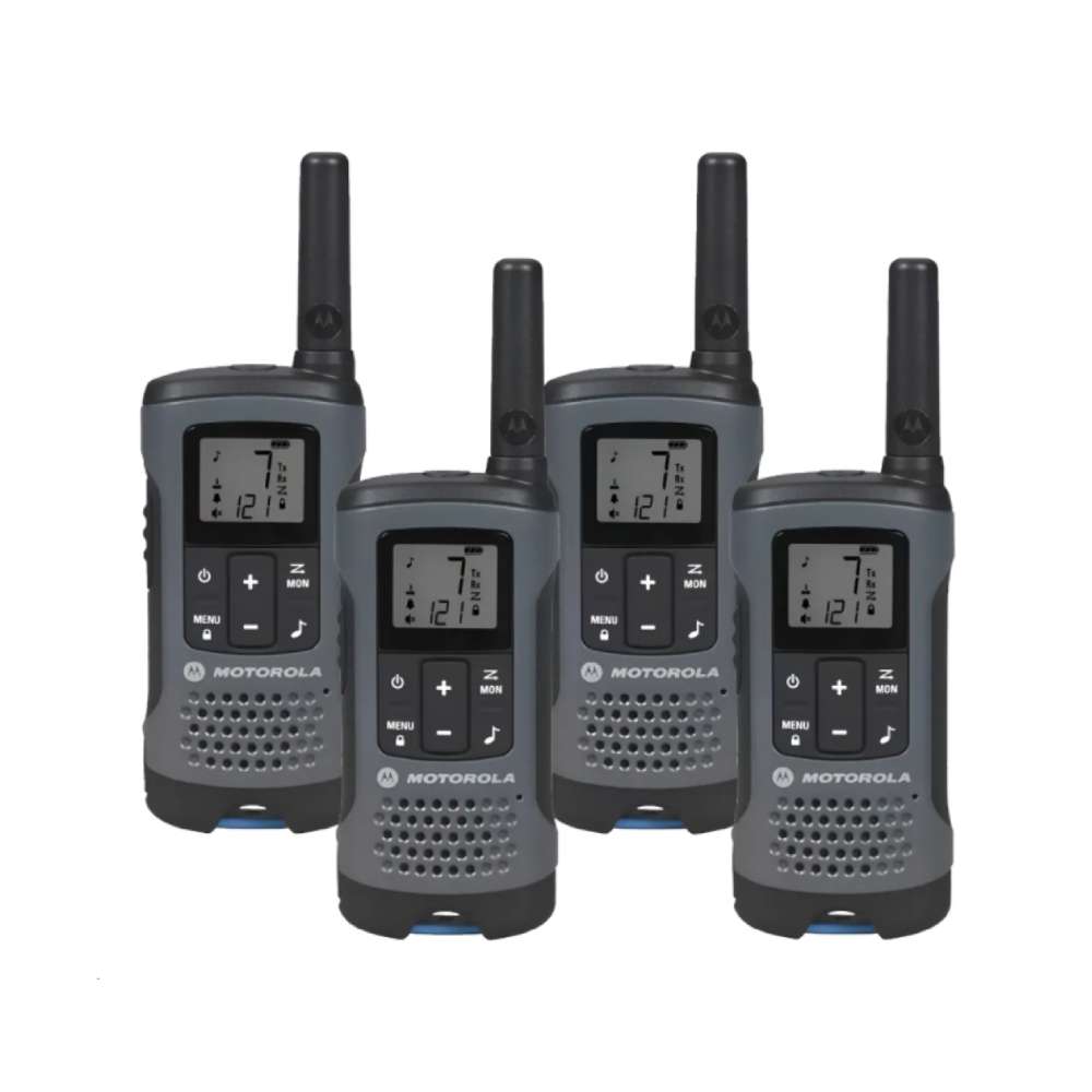 MOTOROLA TALKABOUT RADIO, PAQUETE DE 4, T200TP, GRIS