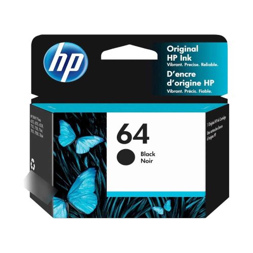 ORIGINAL CARTUCHO DE TINTA NEGRA HP 64, FUNCIONA CON HP ENVY INSPIRE 7950E, ENVY PHOTO 6200, 7100, 7800; SERIE TANGO (N9J90AN)