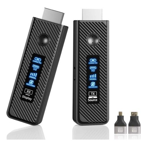 RECEPTOR Y TRANSMISOR HDMI INALÁMBRICO DE 60M, 1080P@60HZ, EXTENDER KIT EXTENSOR HDMI INALÁMBRICO WIFI 5G/2.4G