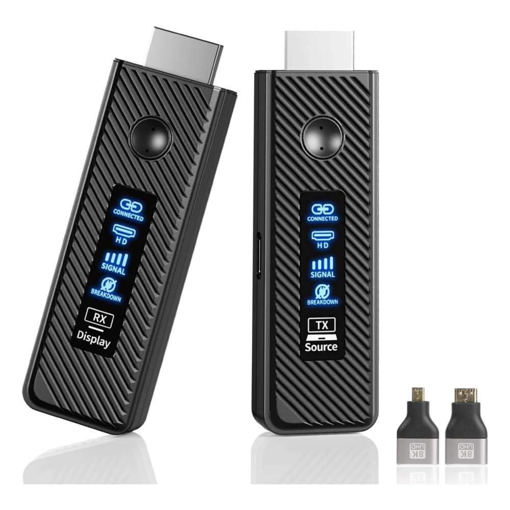 RECEPTOR Y TRANSMISOR HDMI INALÁMBRICO DE 60M, 1080P@60HZ, EXTENDER KIT EXTENSOR HDMI INALÁMBRICO WIFI 5G/2.4G