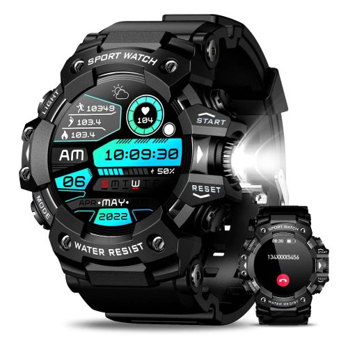 RELOJ INTELIGENTE EASYTAO PARA HOMBRE LC21 SMARTWATCH IP68 IMPERMEABLE CON LINTERNA, COMPARTIBLE CON IOS ANDROID, MONITOR DE FRECUENCIA