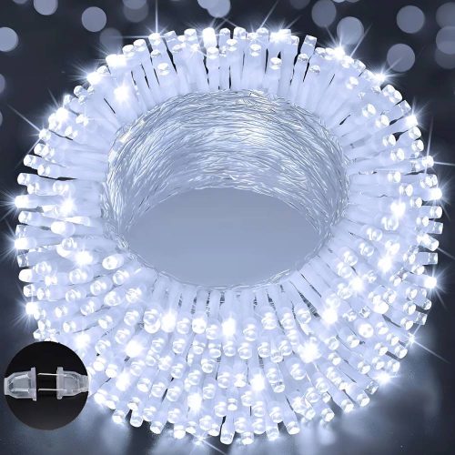 SERIE DE TIRAS LUCES LED BLANCO FRÍO, 30M 300 LED, 8 MODOS, IMPERMEABLES IP44