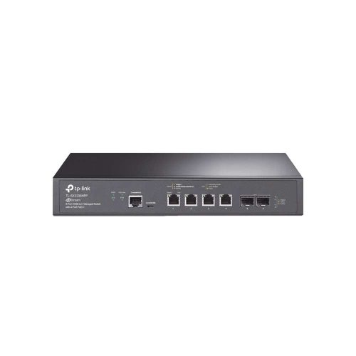SWITCH TP-LINK 10G ETHERNET, 4 PUERTOS POE+ 100/1000/10000MBPS + 2 PUERTOS SFP+, 200W, 120 GBIT/S, 32.000 ENTRADAS, ADMINISTRABLE, TL-SX3206HPP