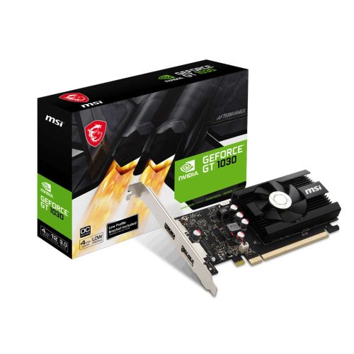 TARJETA DE VIDEO MSI NVIDIA GEFORCE GT 1030 LOW PROFILE OC, 4GB 64-BIT GDDR4, PCI EXPRESS X16 3.0, GEFORCE GT 1030 4GD4 LP OC